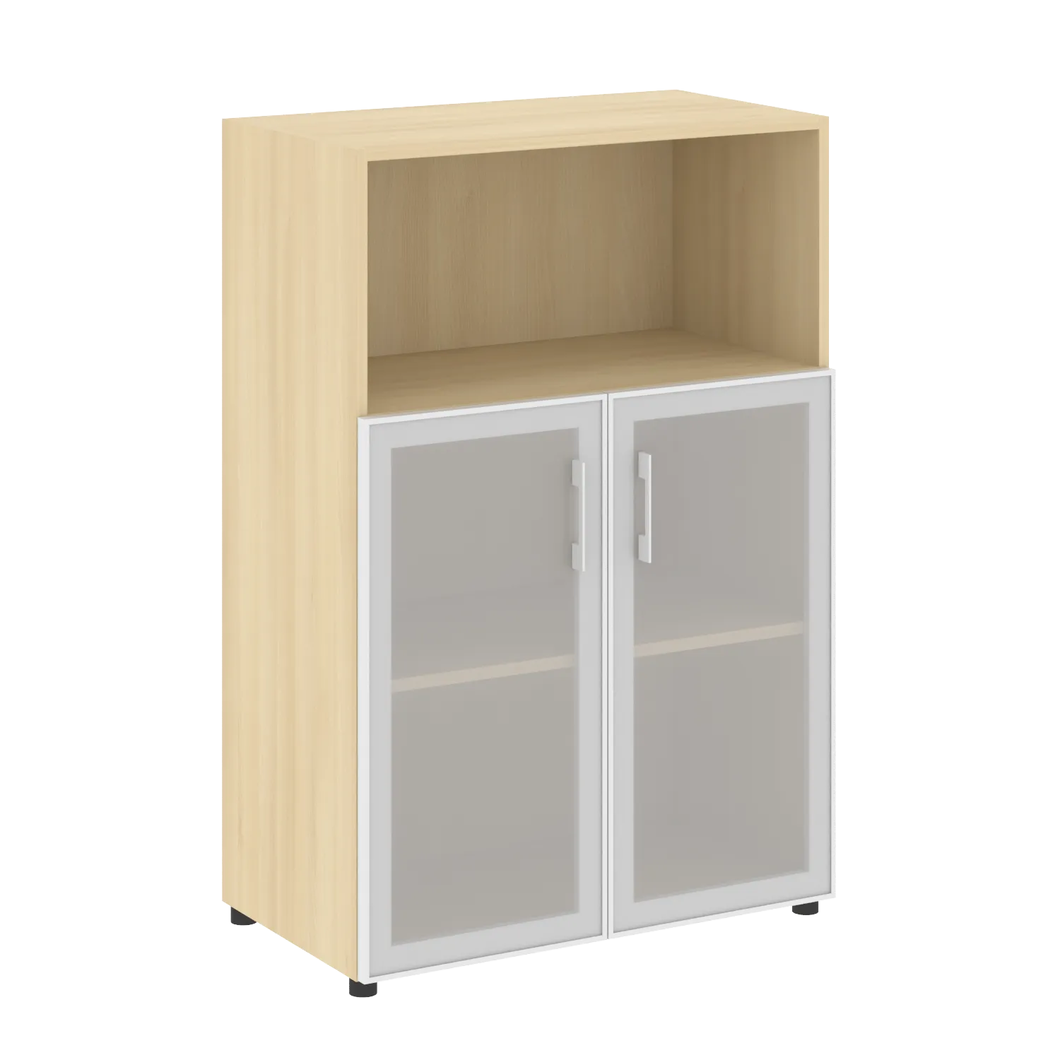 Шкаф средний широкий (2 низких фасада стекло в раме) Yalta LT.ST-2.2 R акация лорка